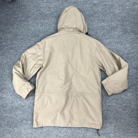 Vintage Eddie Bauer Goose Down Jacket Mens L Large Beige Grays Harbor Parka Coat - Picture 10 of 16